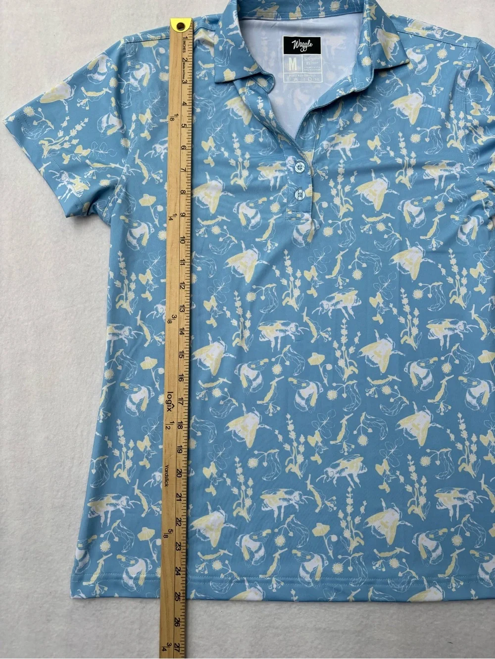 Waggle Men's Sky Blue Buzzin Performance Polo - Picture 5 of 10